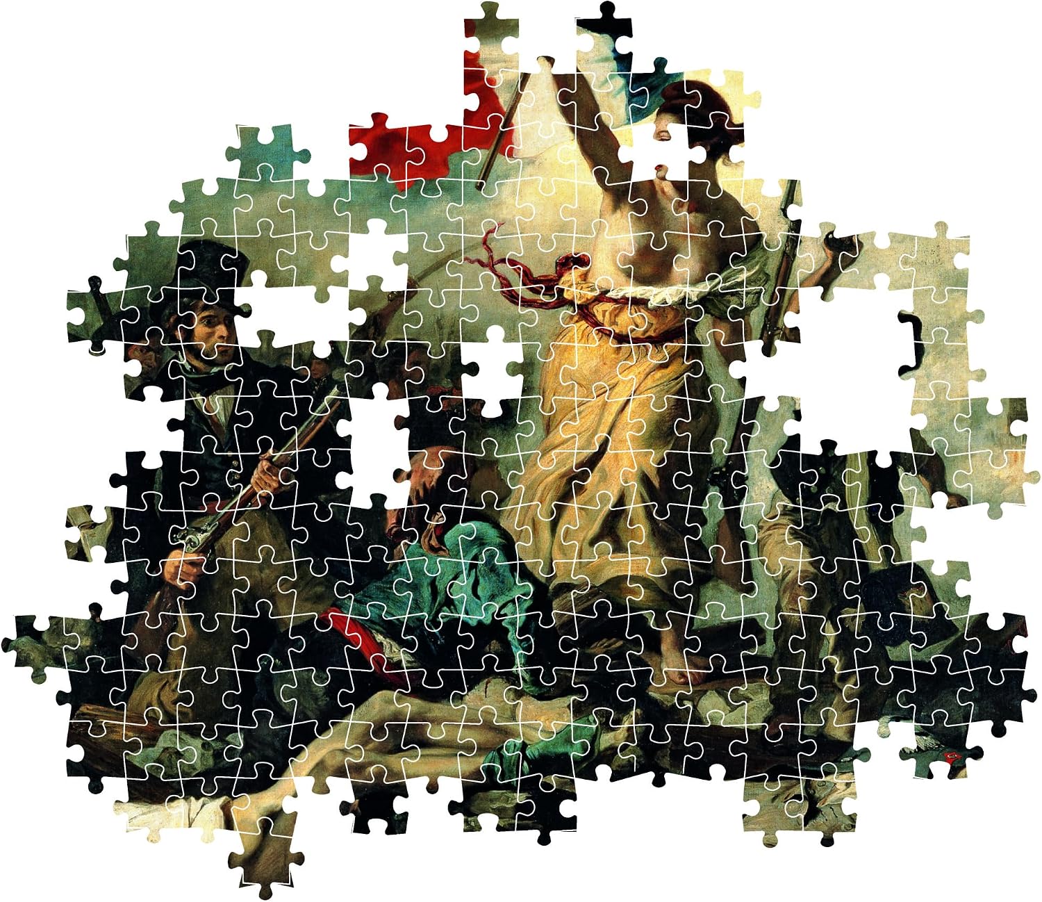 Clementoni - 39549 - Museum Collection Puzzle Louvre - Delacroix, Liberty Leading The People - 1000 Pieces - Made in Italy - Jigsaw Puzzles for Adult Painting