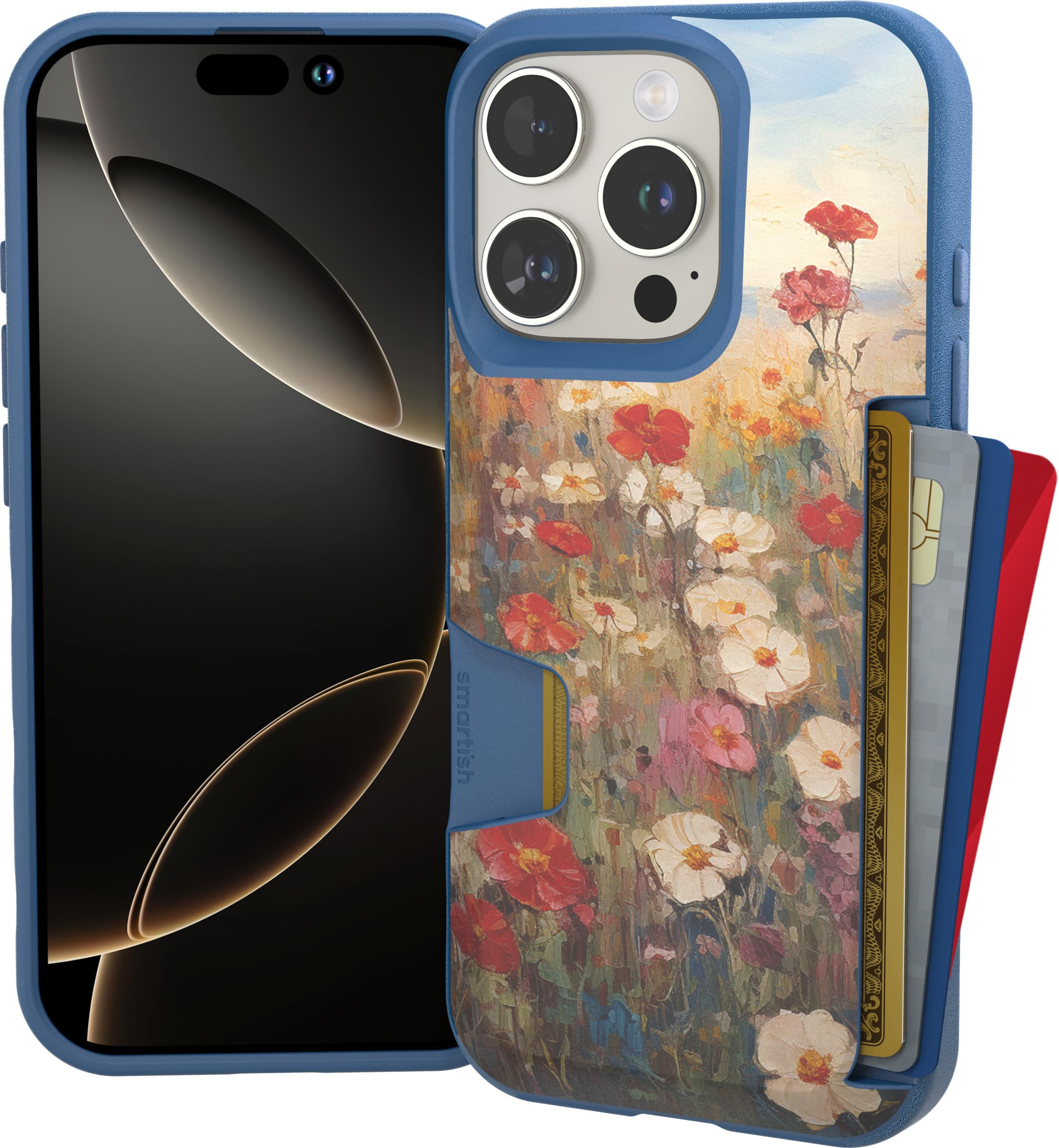 Smartish® iPhone 16 Pro Wallet Case - Wallet Slayer Vol. 1 [Slim + Protective] Credit Card Holder - Drop Tested Hidden Flip Card Slot Cover Compatible