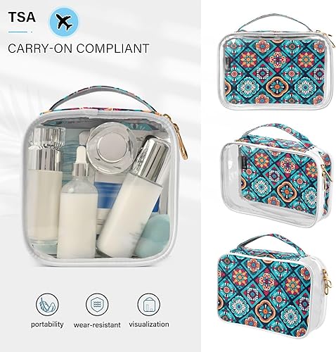 Miniatura 5 de Colorful Mandala Boho Clear Toiletry Bag for Traveling,2 Pack Makeup Cosmetic Bag with Zipper,Travel Bag for Toiletries,Travel Essentials 21215033
