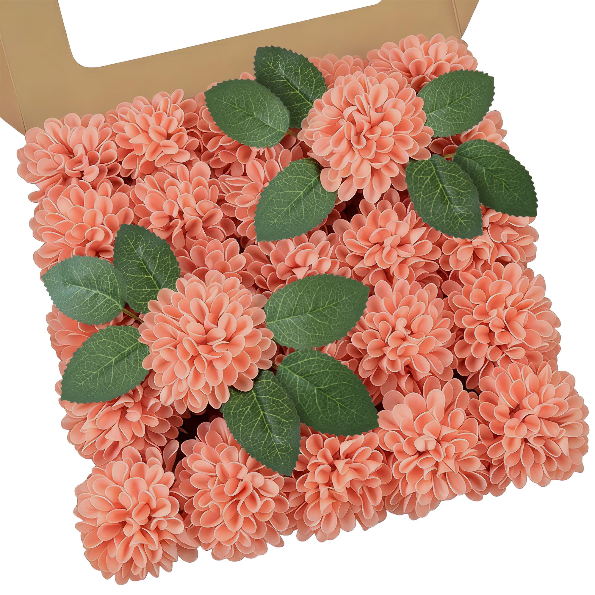 partiazy Artificial Flowers, 25pcs Coral Artificial Rose for Centerpieces