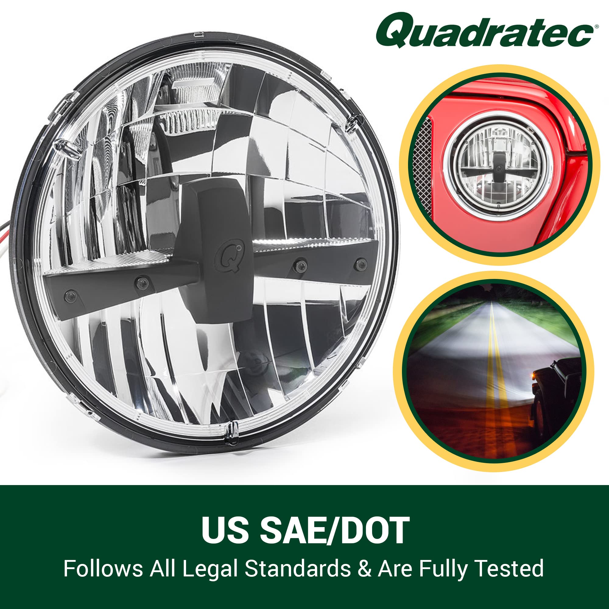 Amazon.com: Quadratec Gen II Stealth LED Headlights, Pair of 2
