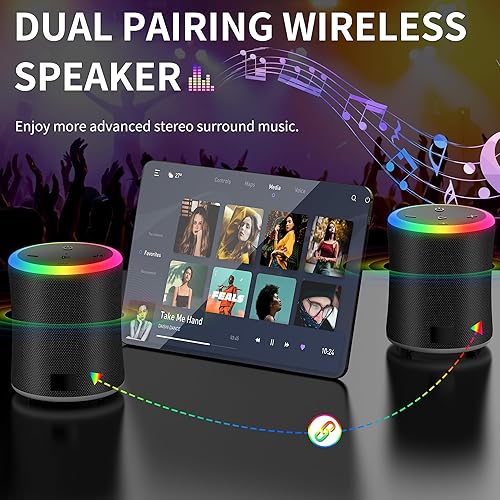 Miniatura 2 de Altavoz Bluetooth portátil estéreo emparejamiento, IPX5 impermeable altavoz inalámbrico con sonido estéreo HD fuerte, 8 horas de reproducción,