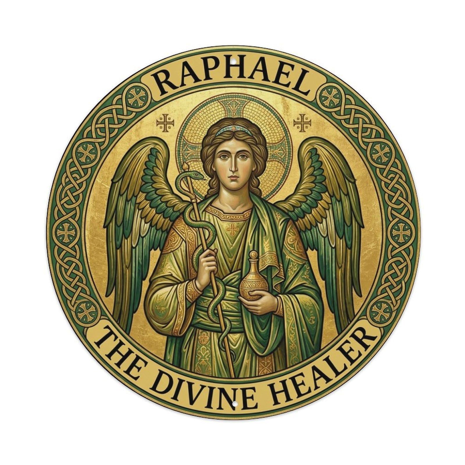 The Divine Healer Healing Guardian Archangel Raphael Metal Tin Sign