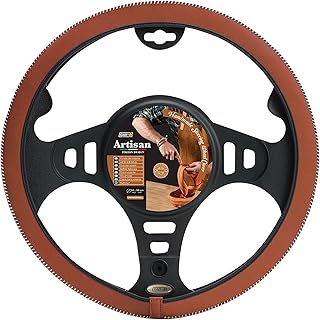 Sumex HMA70WN Car+ Funda de Volante Universal de Diseño Italiano Cosida a Mano, Color Marron Tabaco