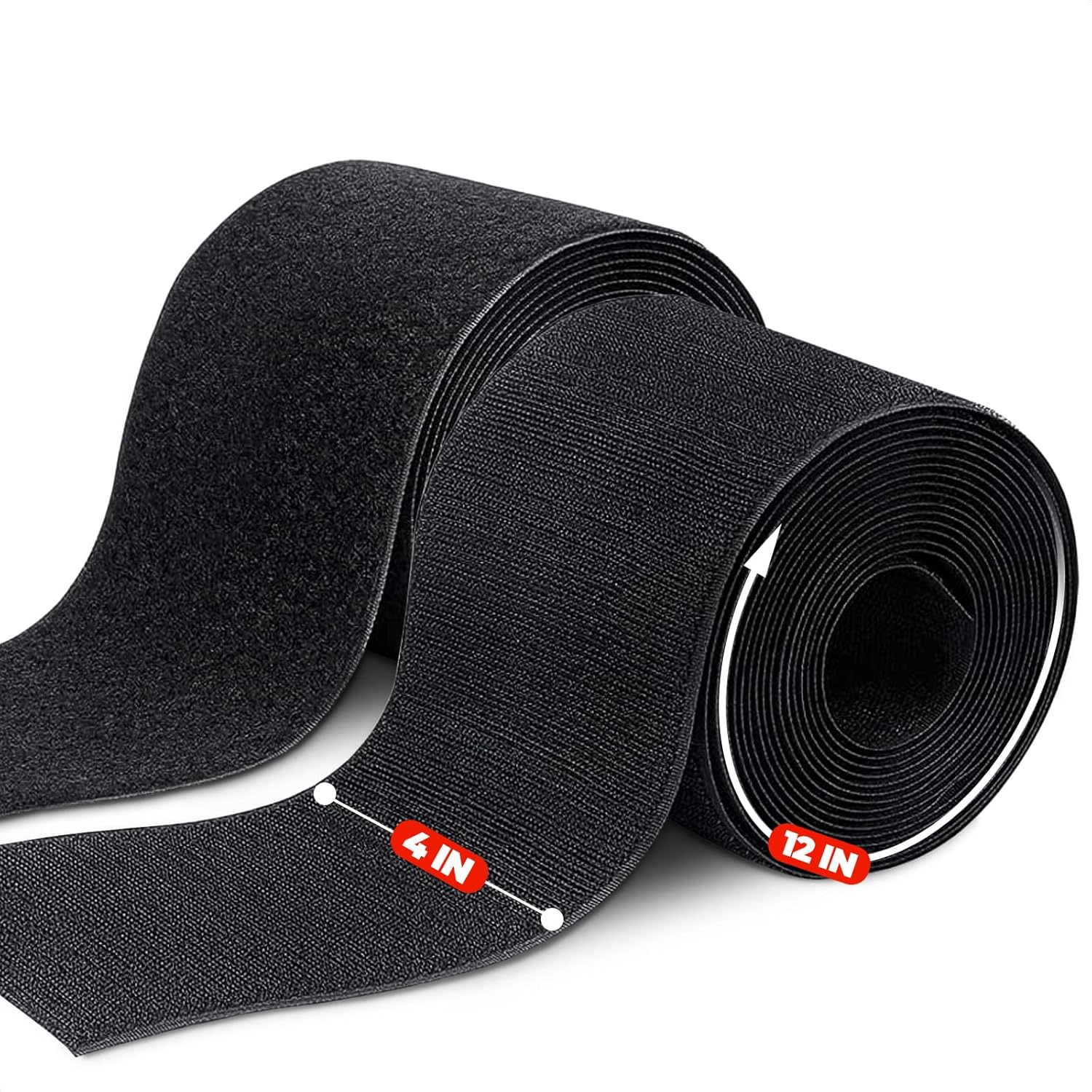 Hook and Loop Tape Strips 4" Fabric Tape for Hemming