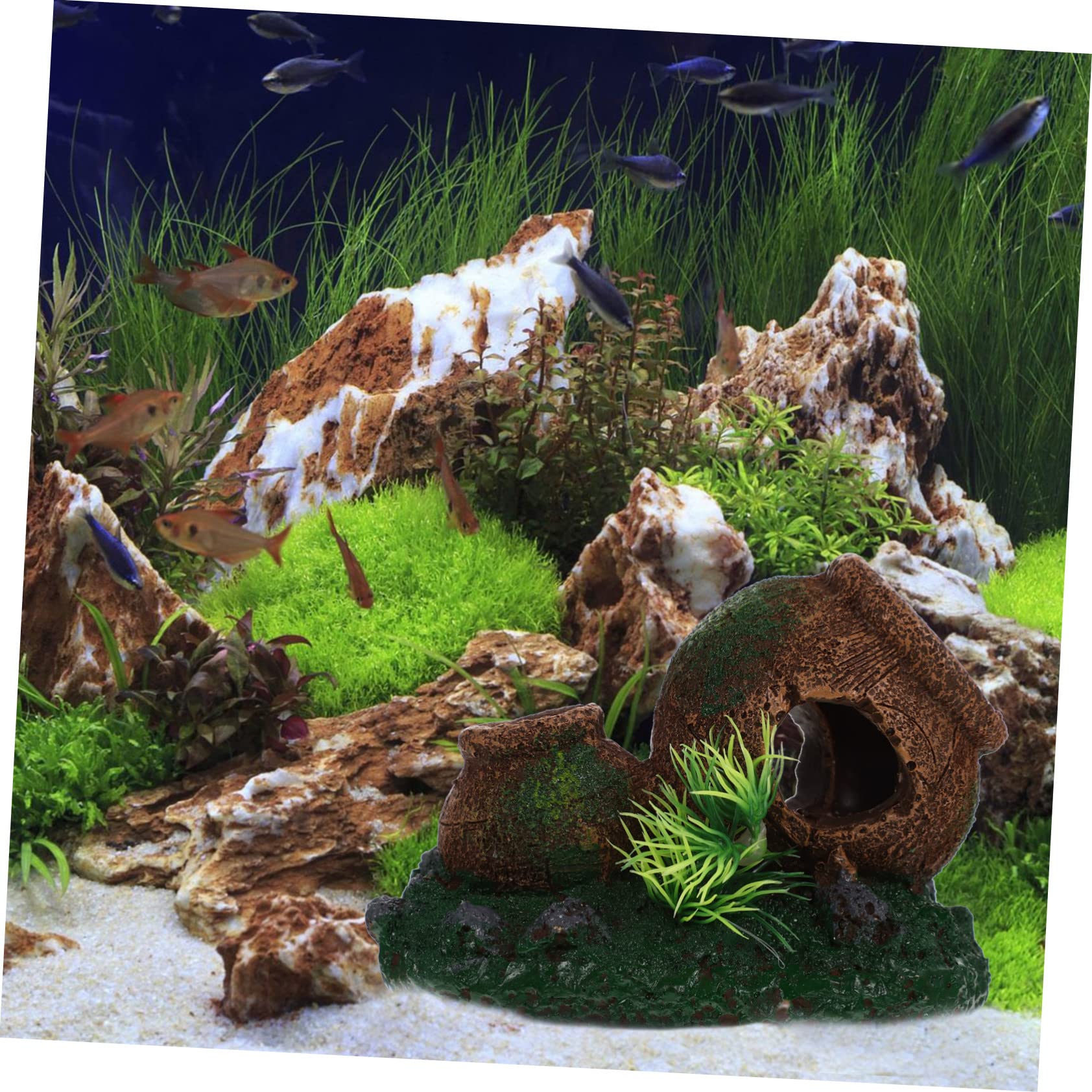 YARNOW 5 Pièces Maison D'élevage De Crevettes Grand Décor D'aquarium Se Cache Cacher Poisson Grotte De L'aquarium Cachettes Refuges Cachette De Décorations D’Aquarium Enceinte Résine