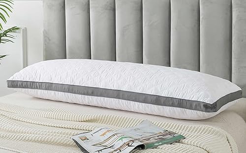 Miniatura 2 de WhatsBedding Almohada corporal de espuma viscoelástica para adultos, almohada corporal larga para dormir, almohada de cuerpo completo para cama,