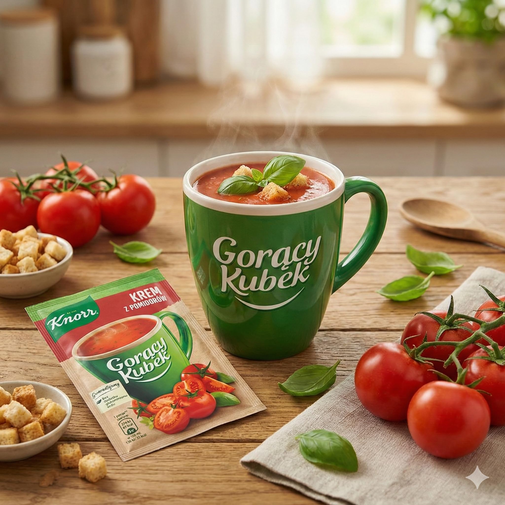 Knorr Hot Cup Cream of Tomatoes Instant Soup Goracy Kubek, 19g (Pack of 5)