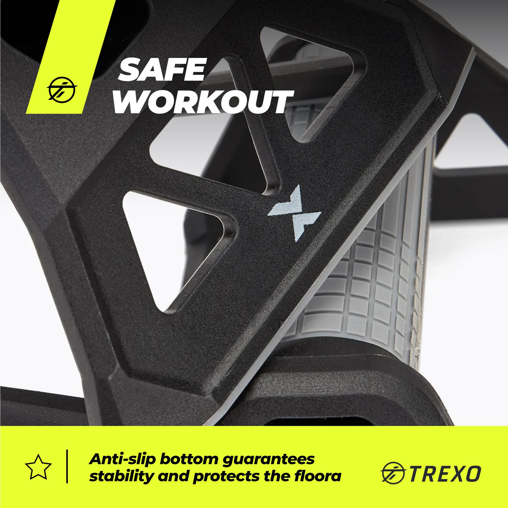 TREXO Poignées D'appui Noires - 19 X 11 X 8 Cm - Fond Stable Et