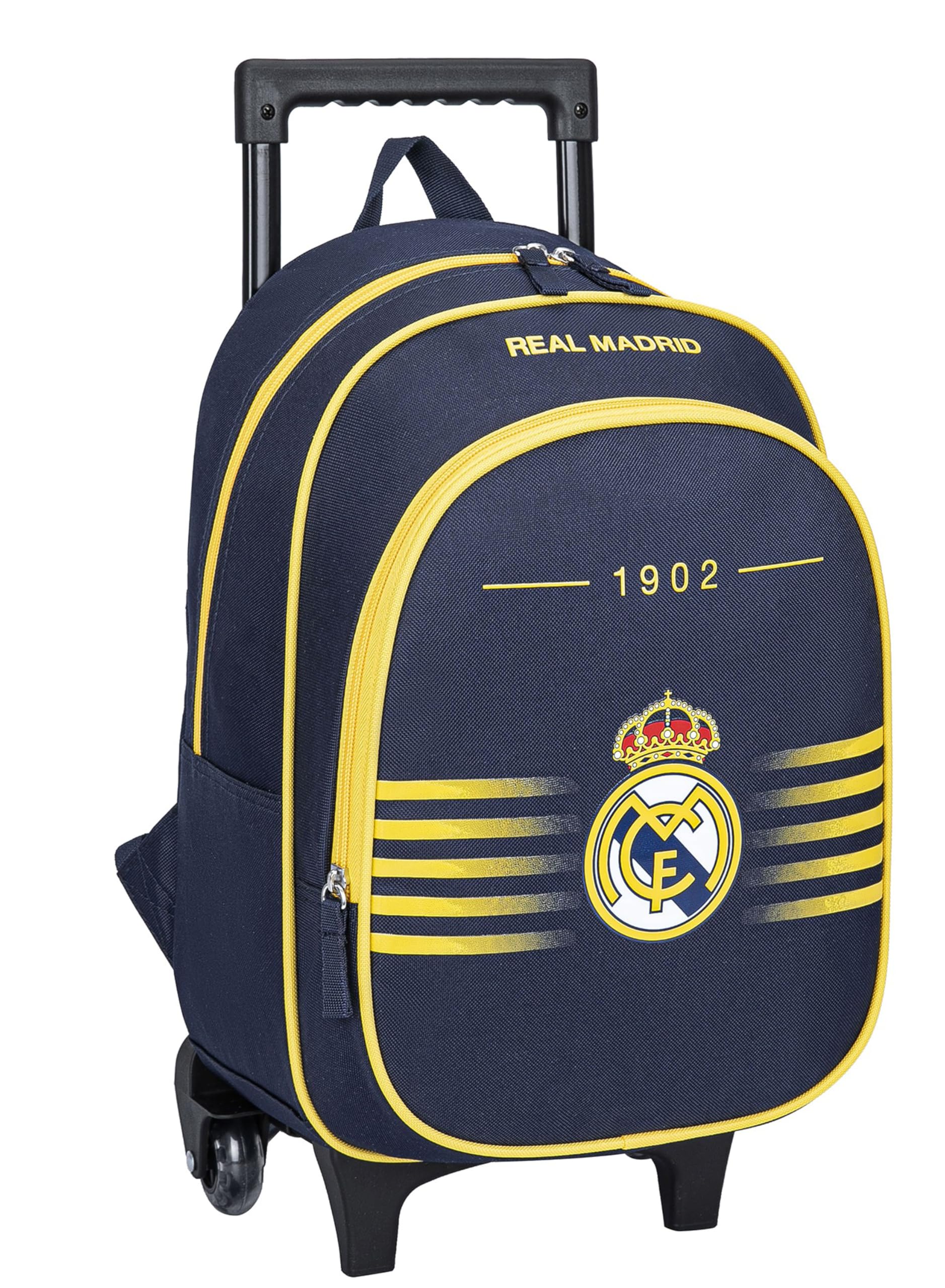 Real Madrid - Mochila escolar con ruedas Real - Colección oficial