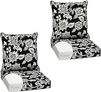 Vista 98 de Arden Selections Juego de cojines profundos para exteriores, 24 x 24 pulgadas, resistente al clima, a prueba de lluvia, resistente a la decoloración