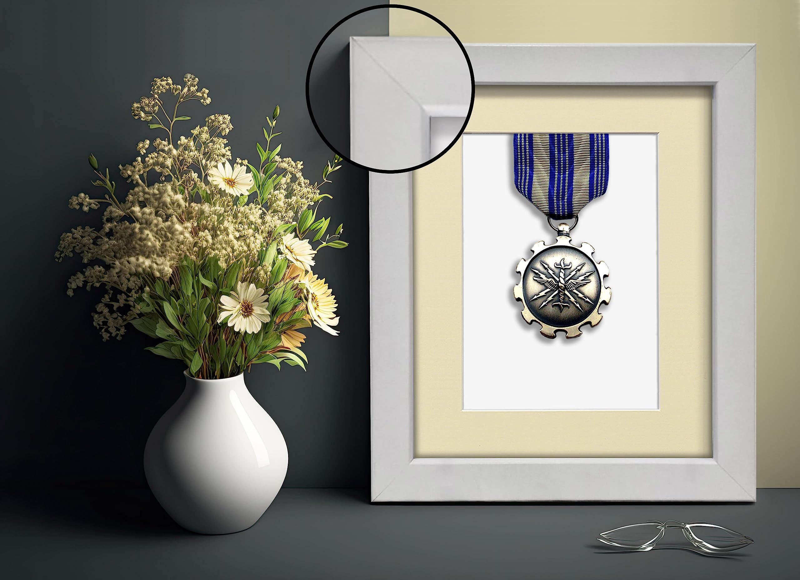 FRAMOREY Stylish Back Mount Display Elevate Artwork White 40x50CM Photo Print Frame with 30x40CM Ivory Mount Shadow Box Frame - Showcase Artwork & Objects With Multicolored Mounts