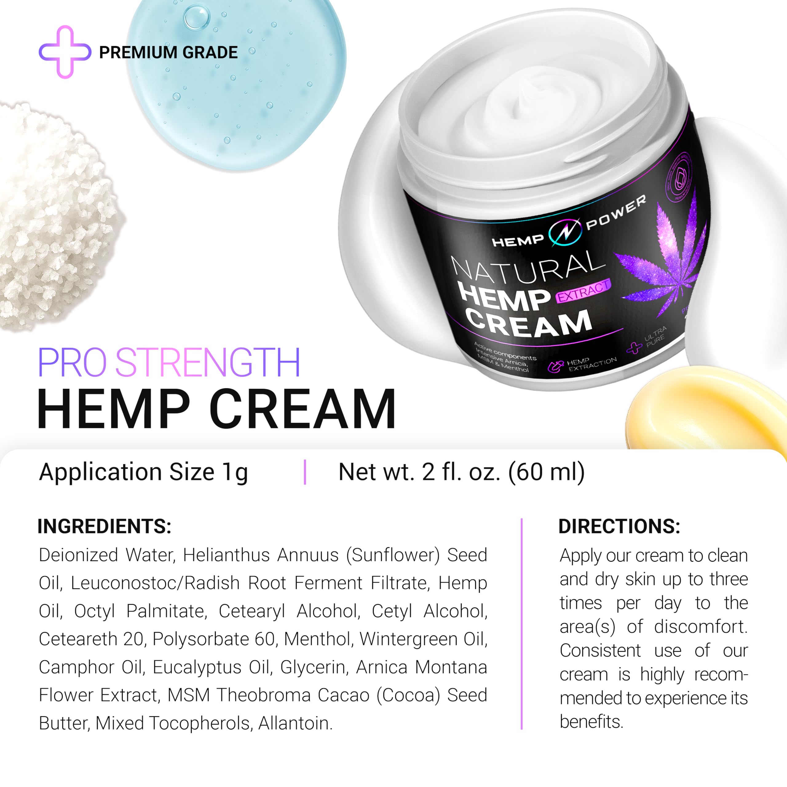 Amazon.com: Hemp Power Joint Muscle Relief Cream, with Hemp