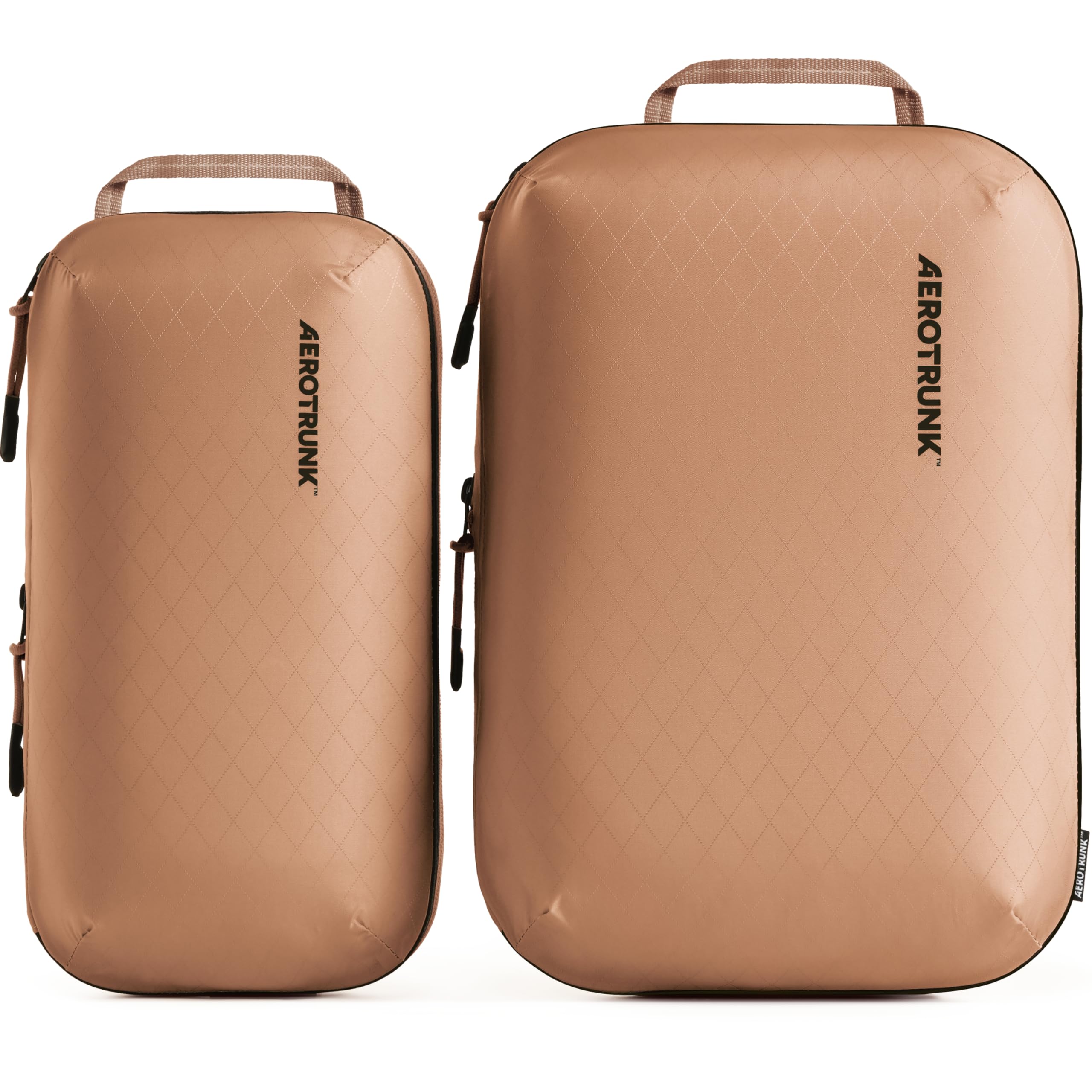 Aerotrunk Ultralight Compression Packing Cubes for Travel, 3-Pack, Mocha | Pack 2x More Clothes, Maximize Luggage Space, Stay Organized, YKK Compression Zippers, Ultralight Travel Organizer Bags