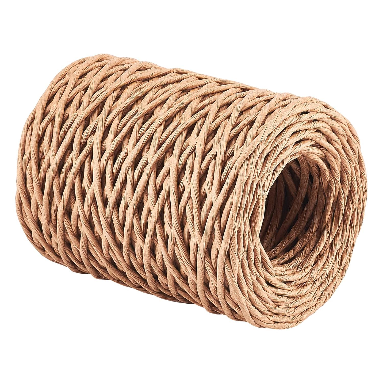 Brown Paper Rope Floral Iron Bind Stem Wire Paper Wrapped Rattan Rope Rustic Paper Twine for Flower Bouquets Wedding Gift Wrap Weaving Basket Vase Christmas Decoration, Light Brown-image-29
