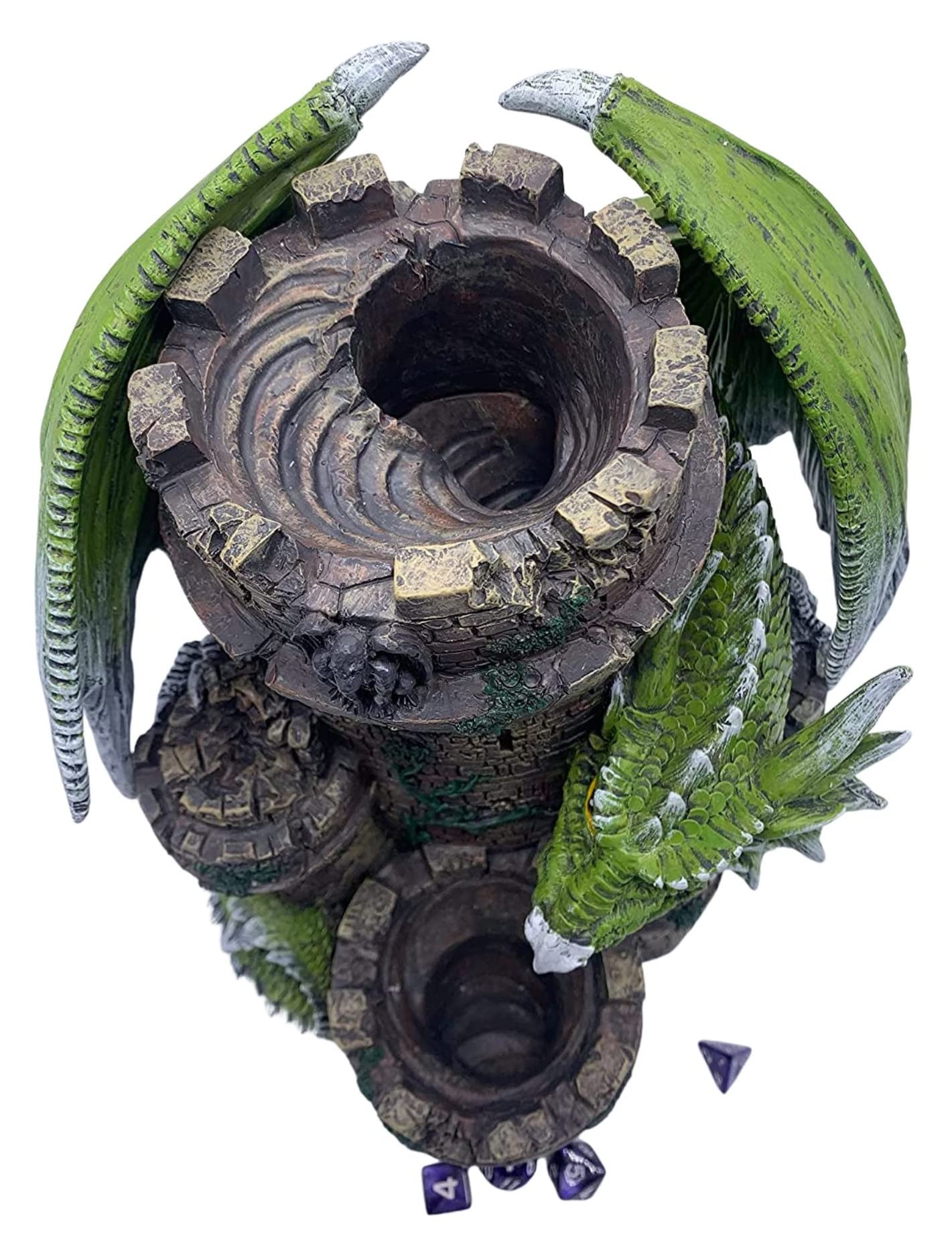 Grinning Gargoyle Green Dragon Keep DnD Dice Tower, Amazing Hand Painted 26cm Resin Dice Roller - Image 4