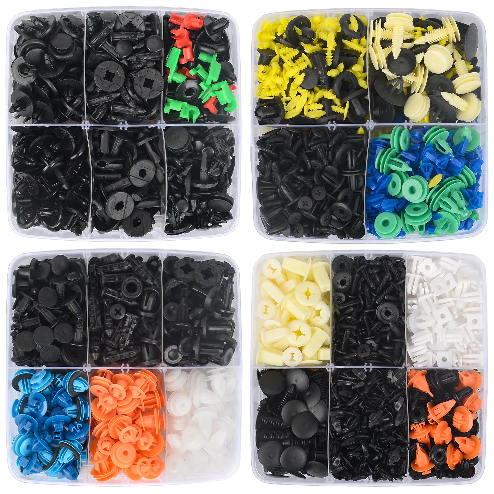 1565 Stücke Auto Befestigung Clips, 36 Arten Universal Türverkleidung Clips, Klammern Stoßstangen Zierleisten Befestigungclips, Plastikklips Satz mit Demontage Werkzeuge für Stoßstange, Tür, Kotflügel