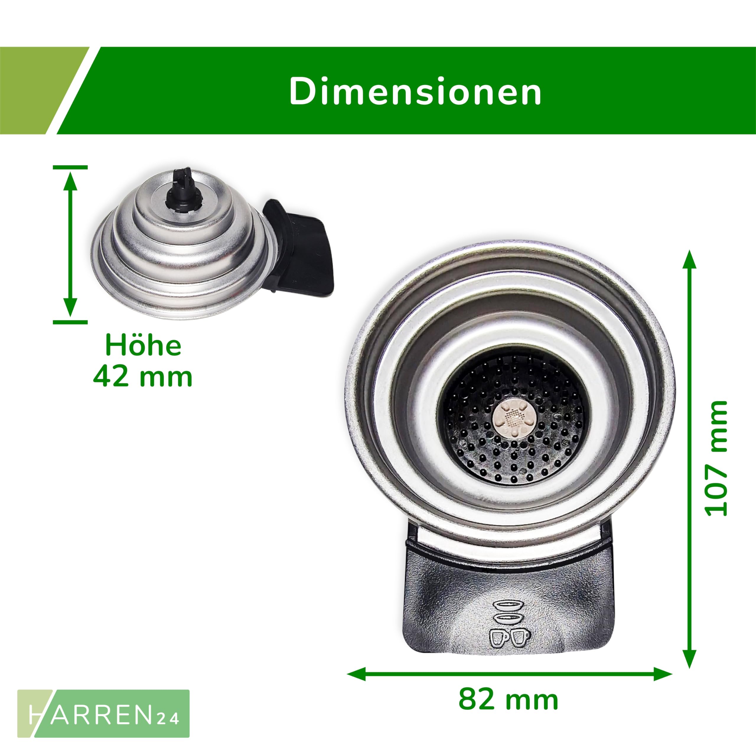 Padhalter HD5015/01 für 2 Tassen kompatibel mit Philips Senseo Kaffeepadmaschine Viva Cafe, Latte Select, Cappuccino Select, Latte Duo, Quadrante, Twist