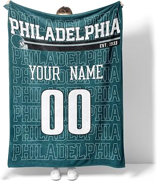 ANTKING Philadelphia Throw Blanket for Men Women Boy Custom Name and Number Gifts