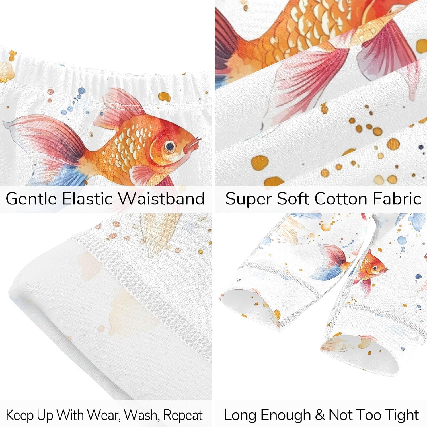 vvfelixl Baby Clothes Beautiful Goldfish Baby Bodysuits Set Unisex Short Sleeve Babys Pants Sets 0-3M