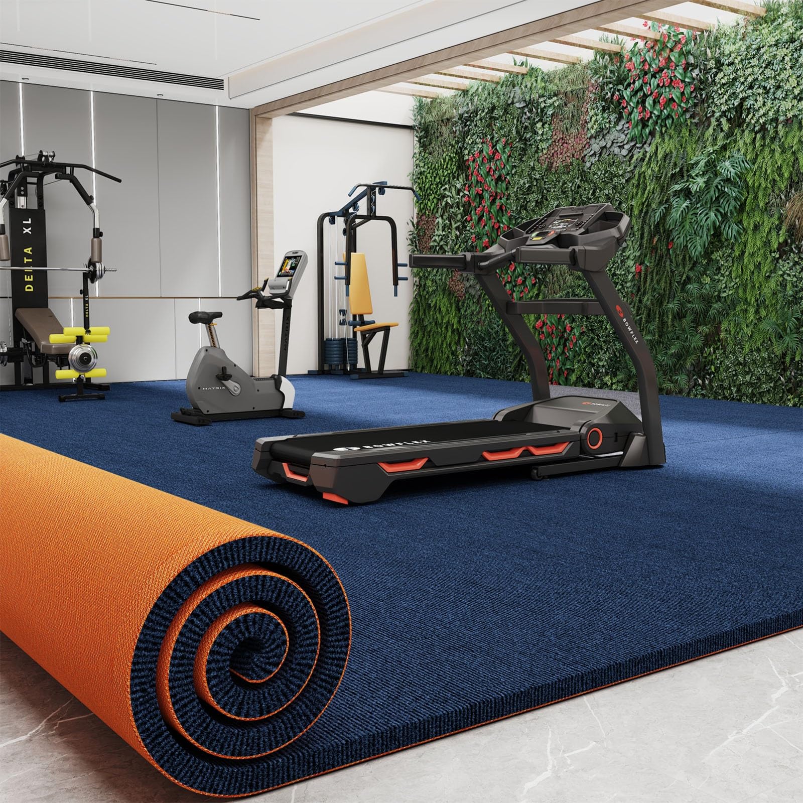 Alfombra acústica insonorizada antideslizante para sala de estar, dormitorio, oficina, uso comercial, alfombra de suelo con sonido Lar (azul, 120 x 200 cm)