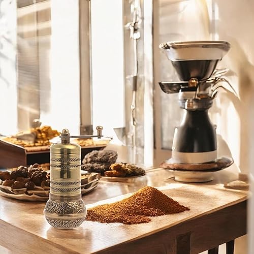 Miniatura 7 de LaModaHome Molinillo manual dorado para granos de café árabes griegos turcos y especias pimienta sal latón