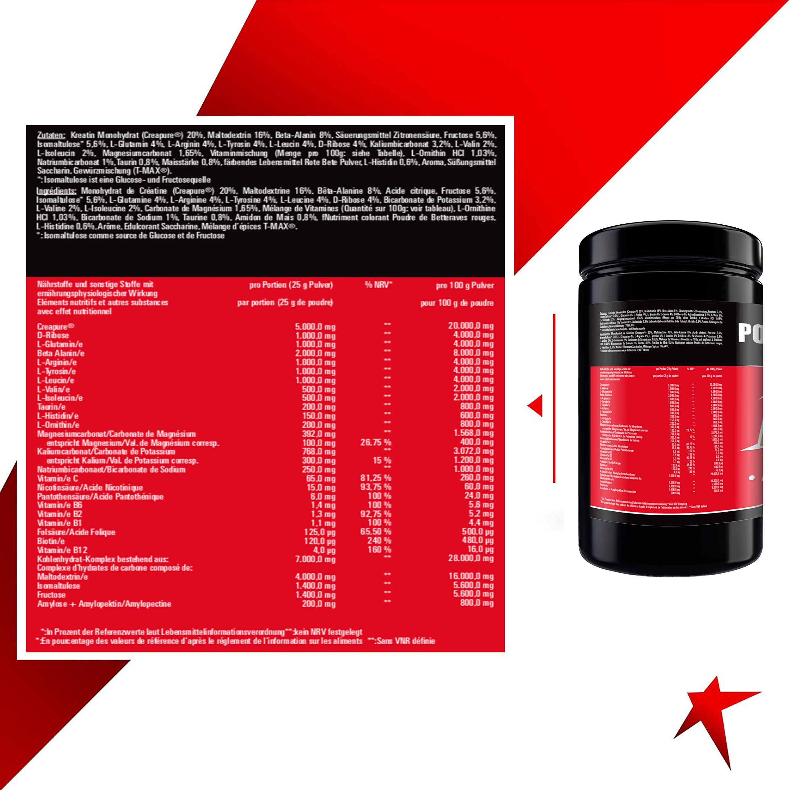 Powerstar PUMP 7 Raspberry 1125 g - 7 Nährstoff-Kombinationen Pre-Workout