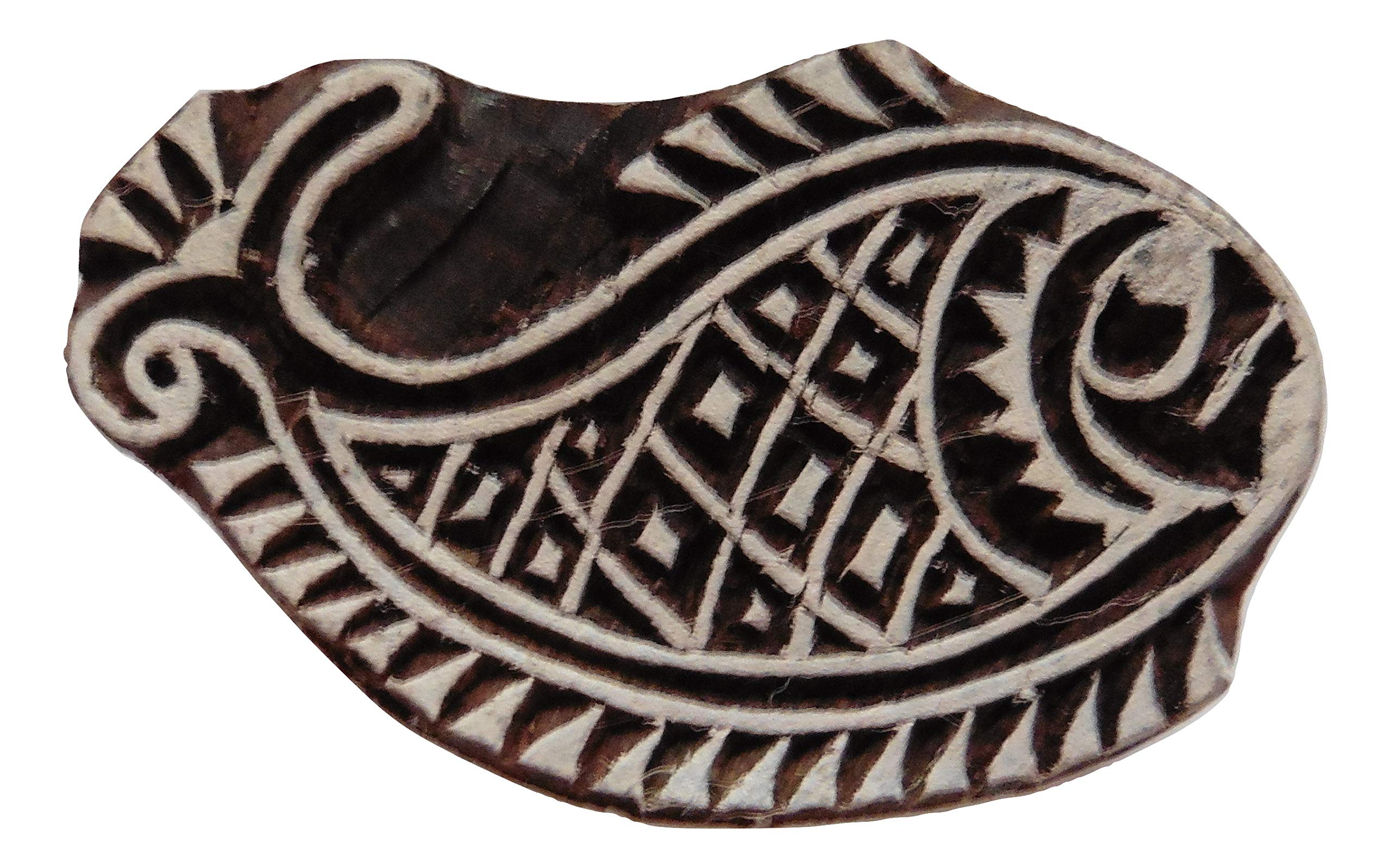 Pilgrims Fair Trade Wooden Printing Block Fish Hand Carved Wood Block Printing Indian Stamp