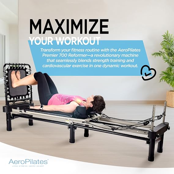 AeroPilates Pilates Reformer Machine, Gym Equipment for Resistance Workout, Strength & Fitness Training - Foldable & Compact