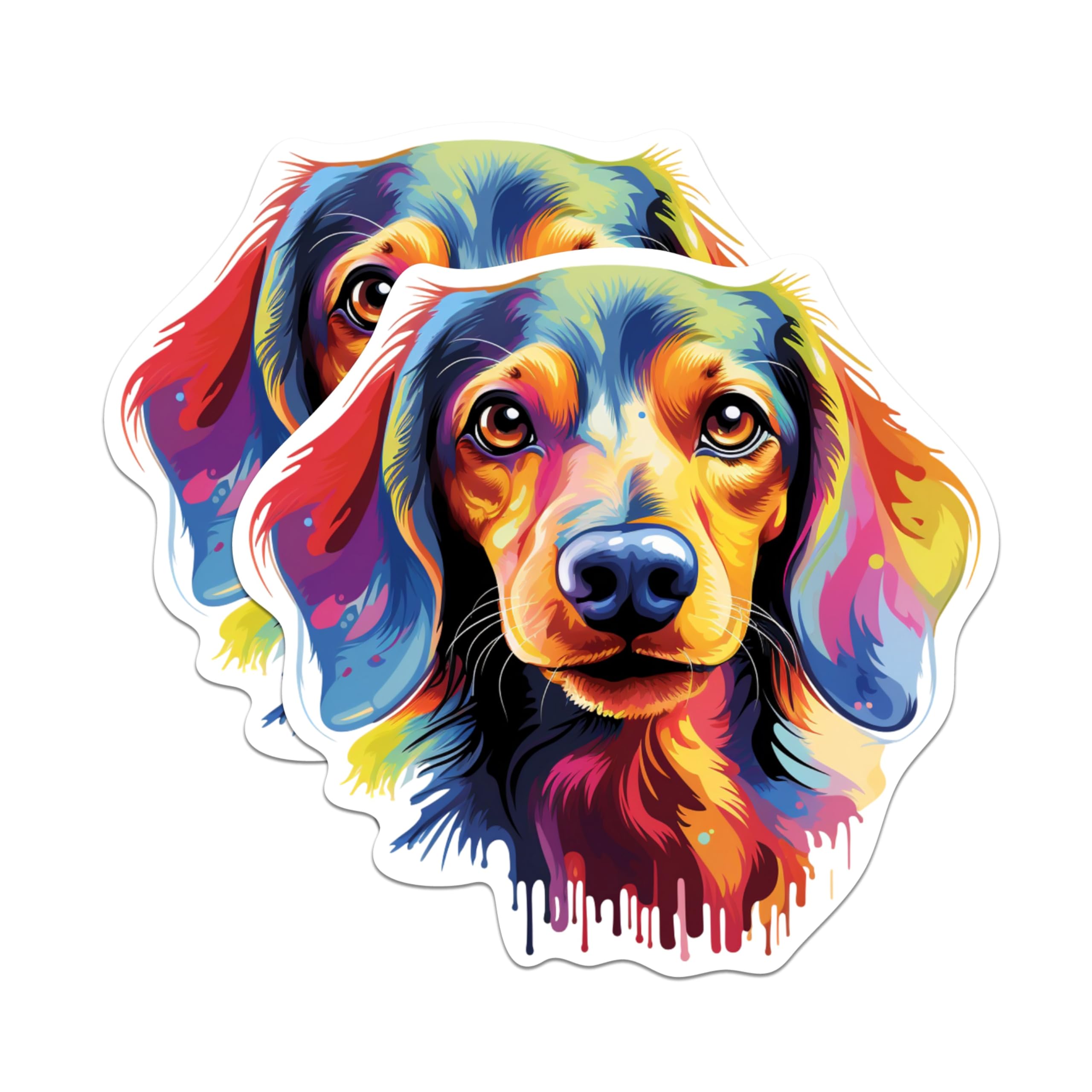 (2 Pack) Dachshund Dog Breed Stickers - 5 Inches On Longest Side - Choose from Over 100 Dog Breeds - for Cars, Trucks, Skateboards, Laptops - Made in USA - BMCS1841