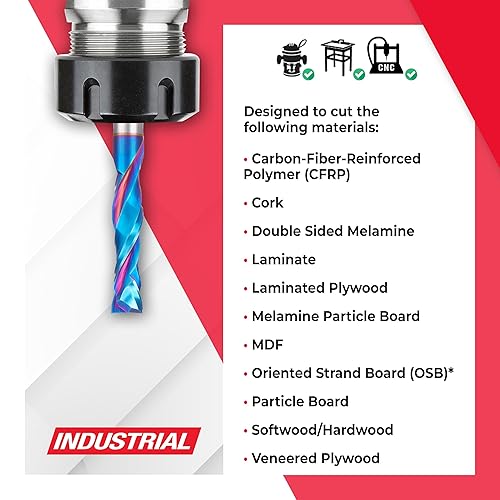 Miniatura 43 de Amana Tool Spektra Extreme Tool Life - Broca de carburo sólido CNC de compresión en espiral, 46010-K, 3/8 D x 1-1/8 CH x 3/8 vástago x 3 pulgadas