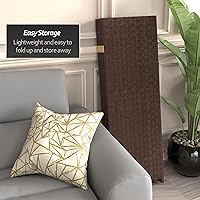 Vista 78 de Pantalla plegable de fibra tejida corta de 4 pies - Crema - 4 paneles