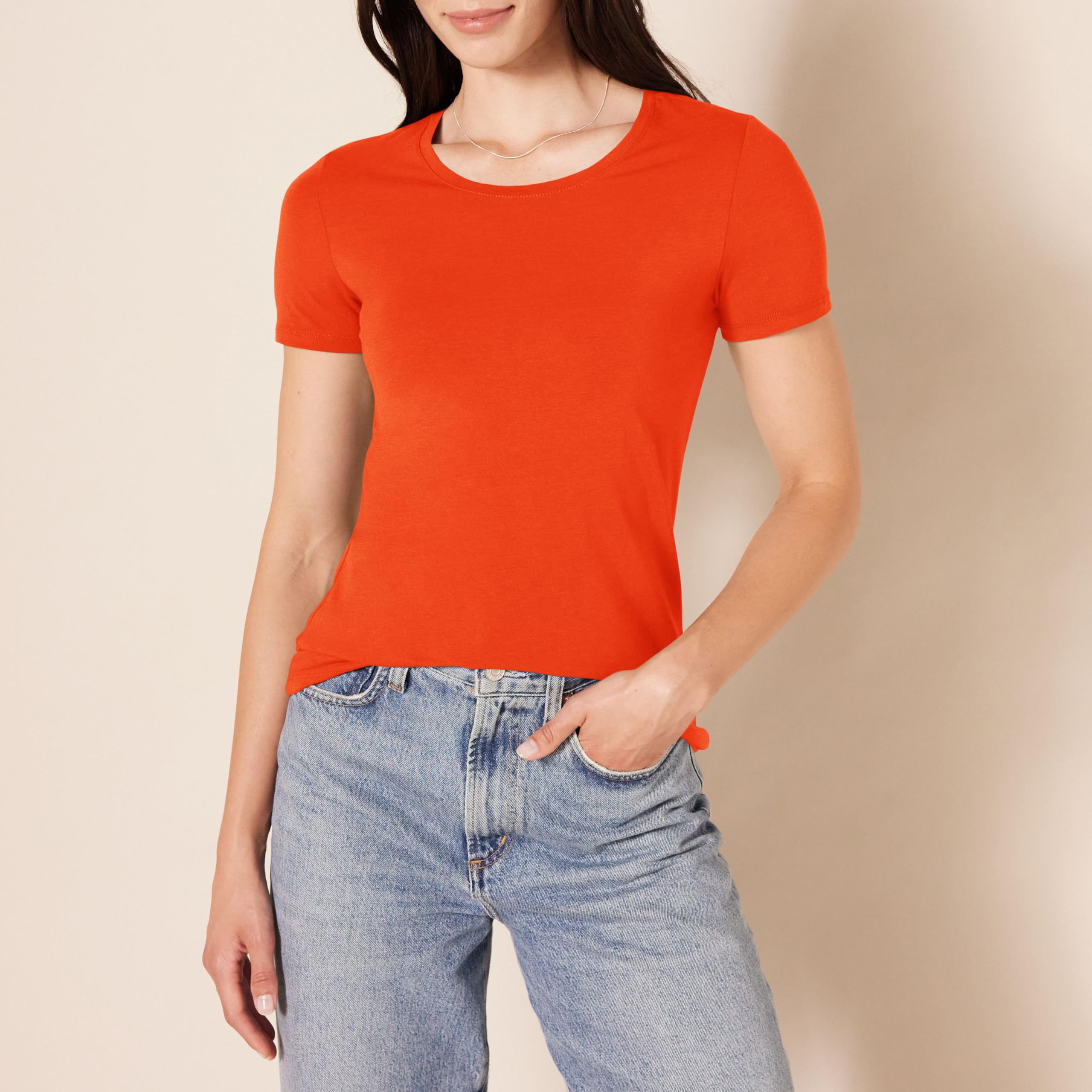 Amazon Essentials Women's Regular-Fit Short-Sleeve T-Shirt (Crewneck and V-Neck Options), Multipacks — view 238