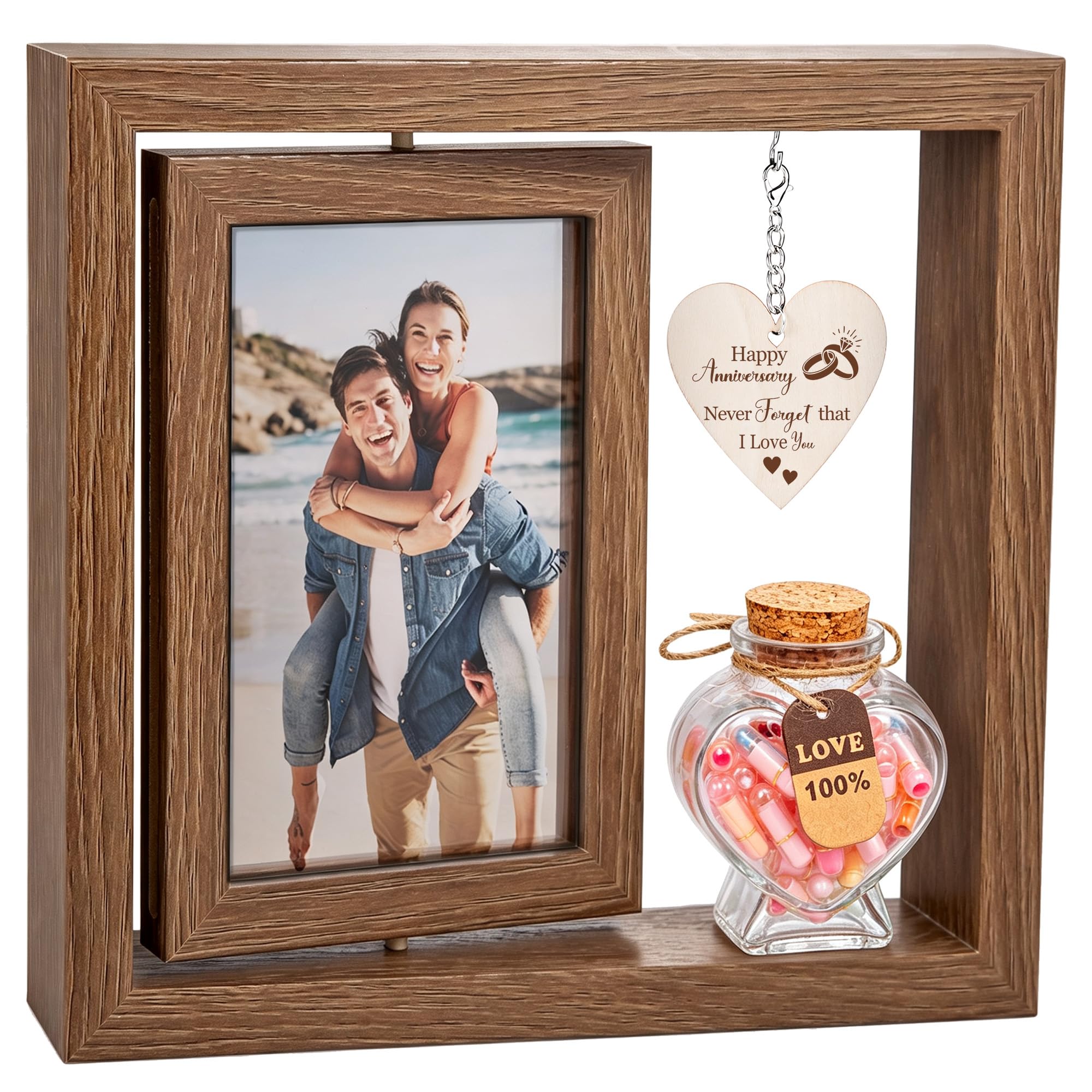 Gredstar Happy Anniversary Rotating Wooden 6x4 Photo Frame
