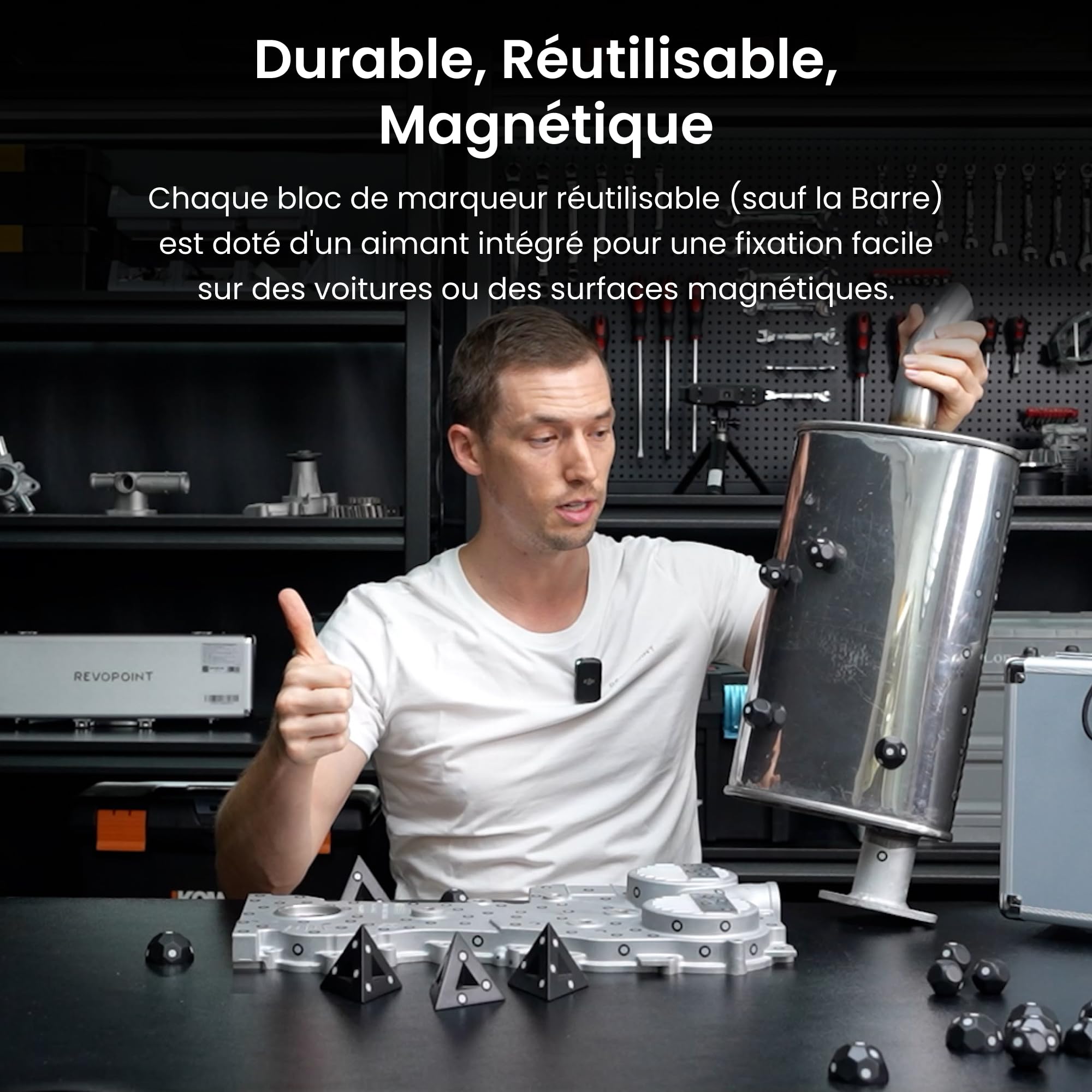 Revopoint Kit de Marqueur en Dôme Magnétique de 6 Pièces pour Scan 3D, Marqueurs de Numérisation 3D pour Scanners 3D, Points de Suivi 3D pour Prévenir la Perte de Suivi et Améliorer la Précision