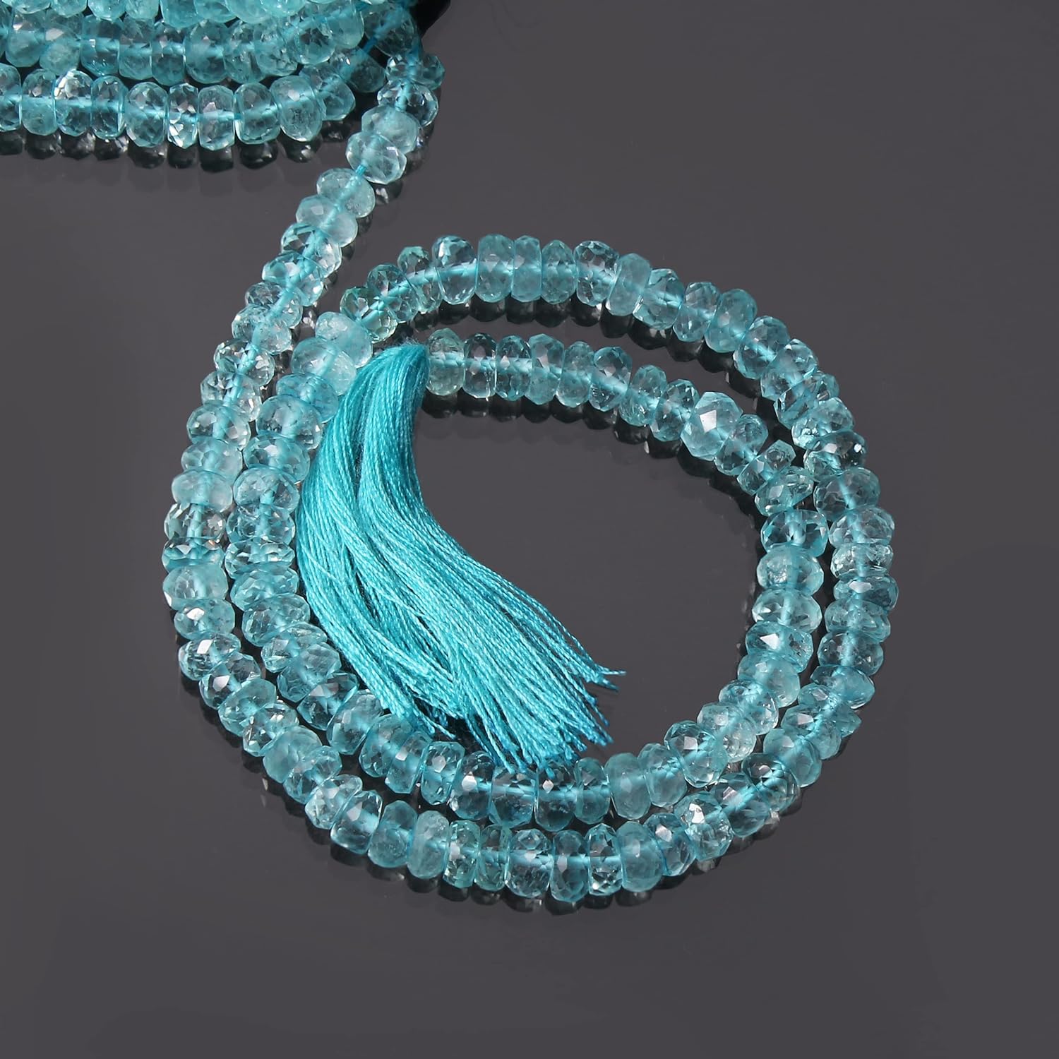 Natural Aquamarine Rondelle Beads 5.5-6 mm, Aquamarine Loose Bead Strand, 13 Inches March Birthstone Beads