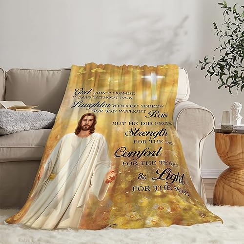 Miniatura 4 de Manta suave y acogedora de Jesucristo, manta de forro polar cristiana de Pascua, regalos para mujeres, hombres y adultos, escritura inspiradora, fe