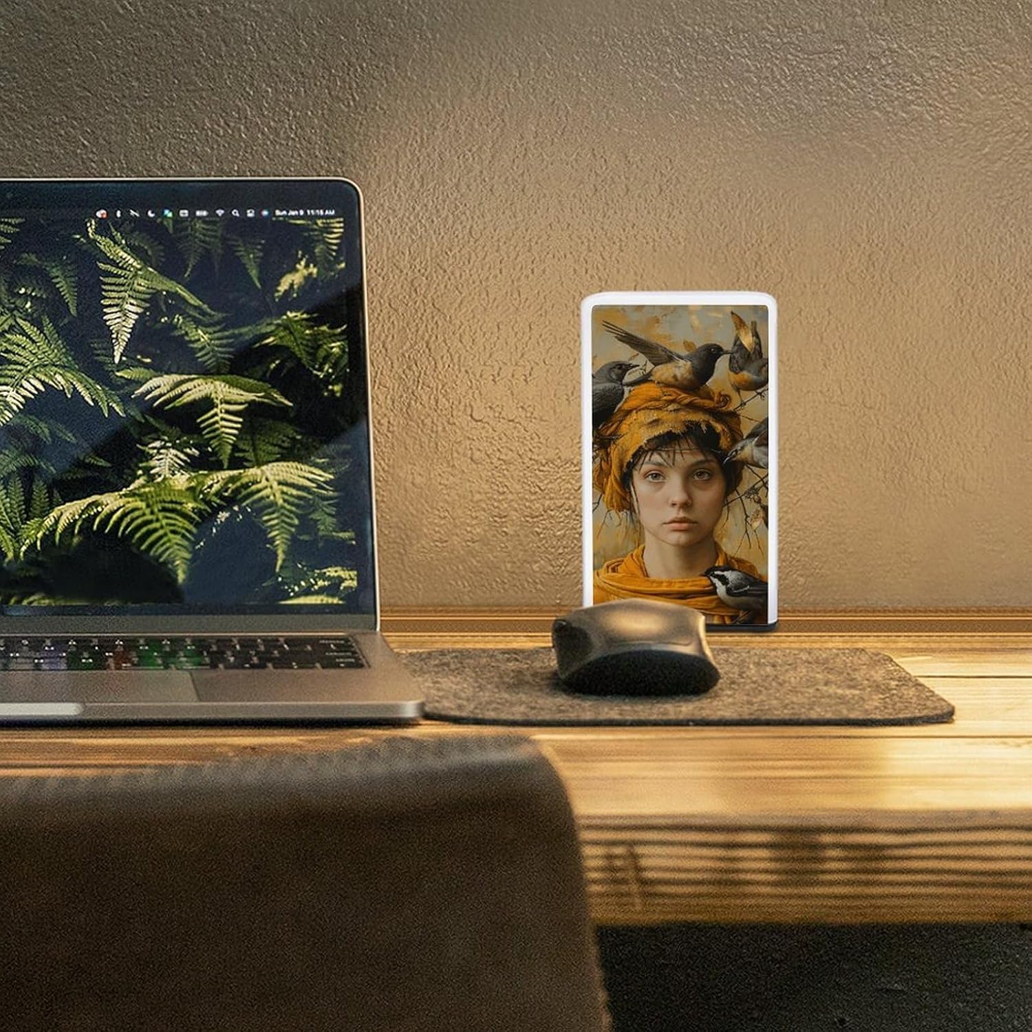 Desk Lamp for Office Home Dimmable Small Desk Lamp Bird on Head Battery Operated Lamp for Reading Study Work