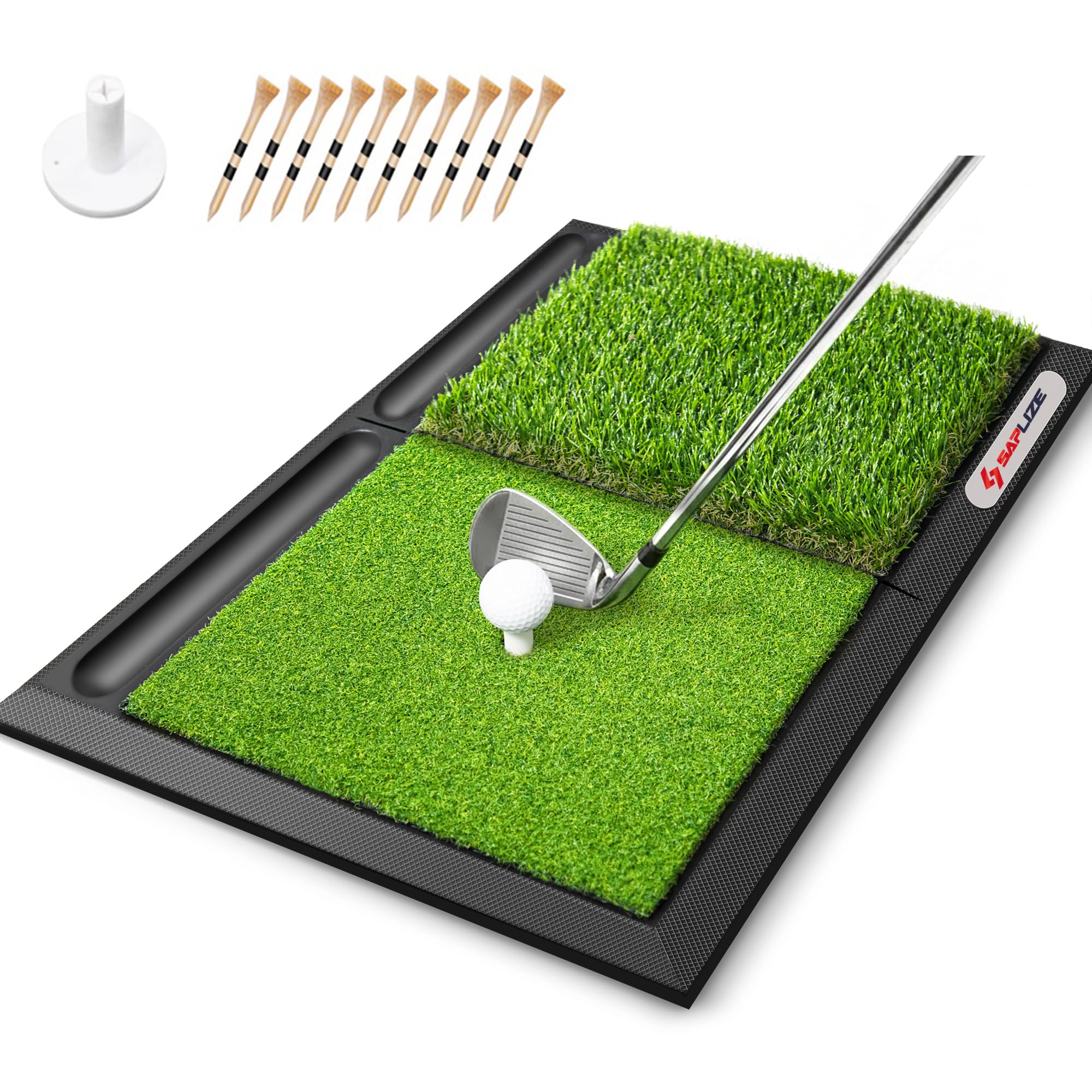 SAPLIZE Große Faltbare Golf-Schlagmatte, Enge Lie, Rough und Fairway für Driving, Chipping und Putting-Training, tragbare Golf-Übungsmatte