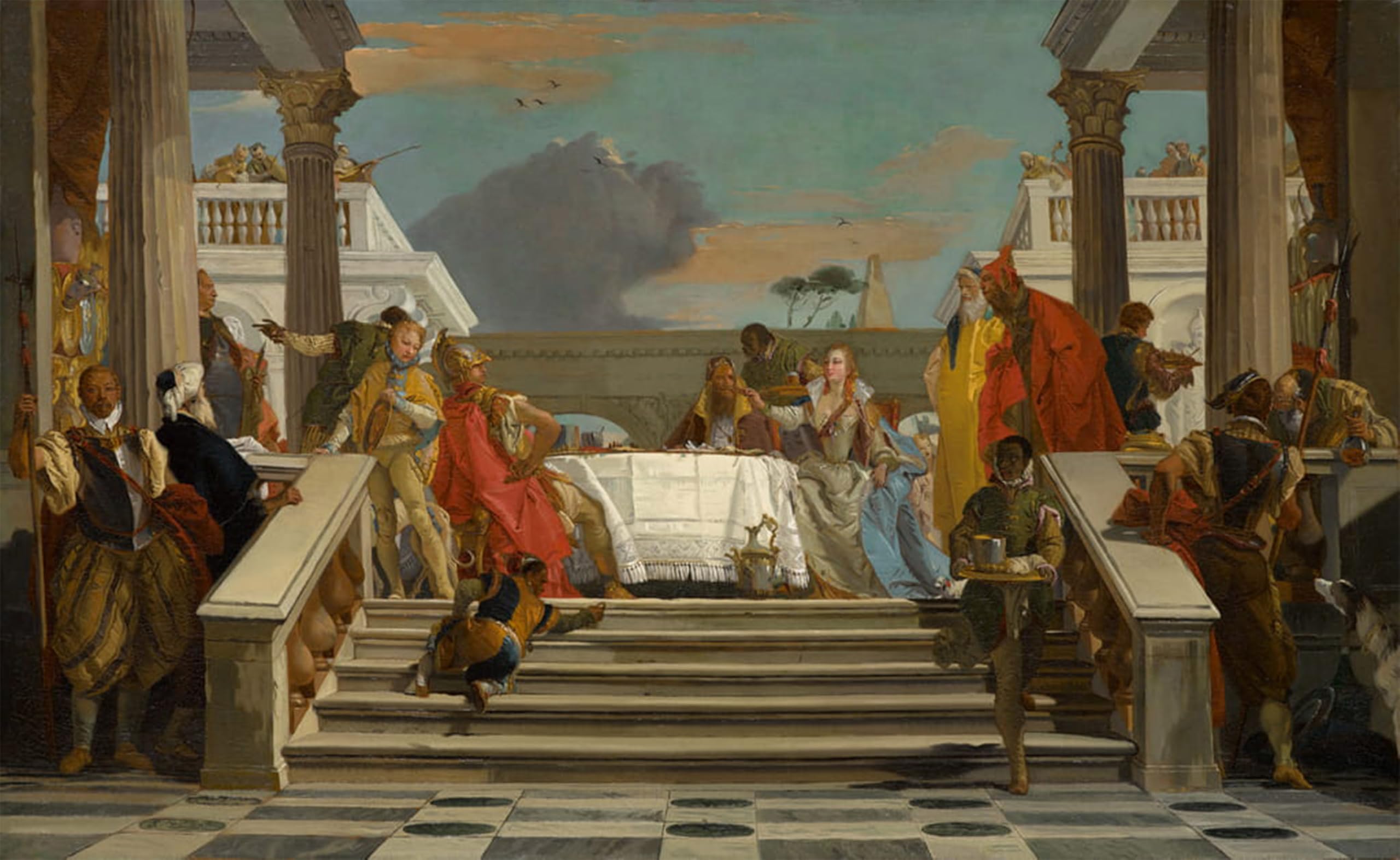 ARTXLXXBN Famous Prints Artwork Pictures Poster Painting Art the Banquet of Cleopatra and Antony by Battista Tiepolo Artwork Landscape Pictures for Home Decor 60x90cm