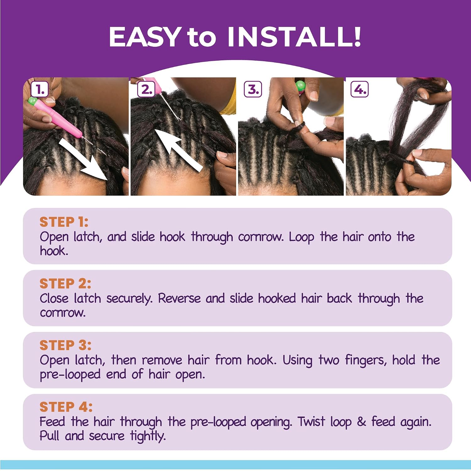 Sensationnel Lulumini crochet kids braids - 2x kinky 4b flame safe synthetic braiding hair (1B OFFBLACK)