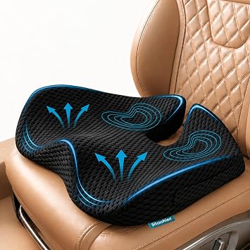 Car Seat Cushion for Driving, Coccyx Cushion for Car Breathable 4D Cover
