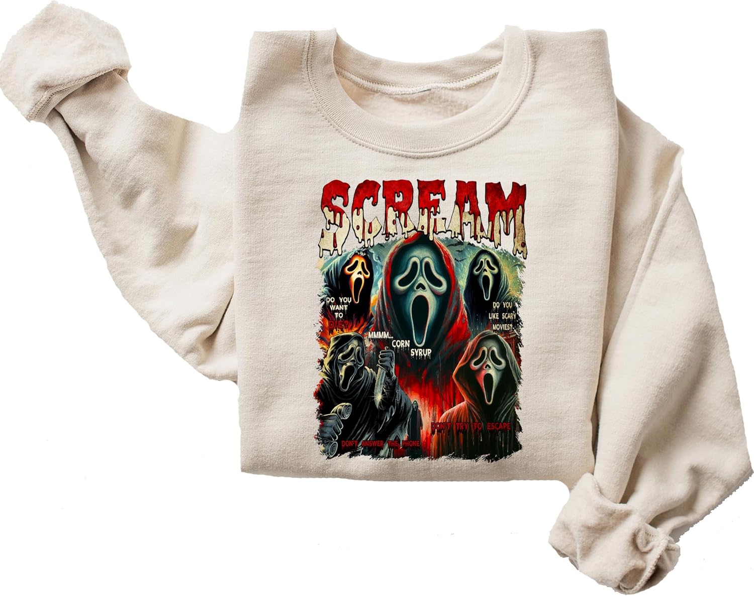 Scream Vintage Halloween Sweatsshirt, Scream Horror Movie Shirt, Scream Ghostface T-shirt, Horror Movie Fan Gift - Image 5