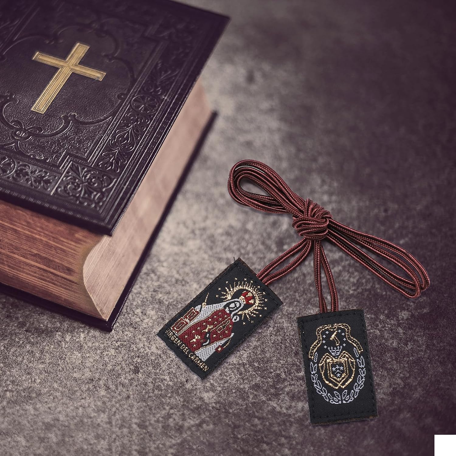 Escapularios Catolicos,3 Pack Escapulario de la Virgen del Carmen,Handmade Brown Scapular of Our Lady of Mount Carmel,Scapulars Catholic Regalos Católicos Para Mujer