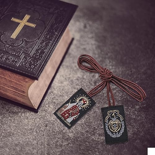 Miniatura 3 de Escapularios Catolicos,Pack de 3 Escapulario de la Virgen del Carmen, Escapulario Marrón Hecho a Mano de Nuestra Señora del Monte