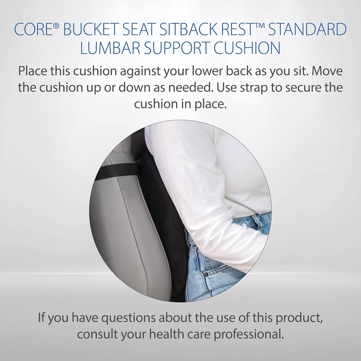 Core Products Bucket Seat SitBack Rest, Standard - Black