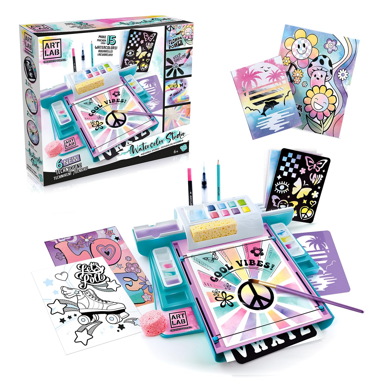 Estudio de acuarela para evitar manchas con 14 herramientas y juegos limpios de pintura infantil