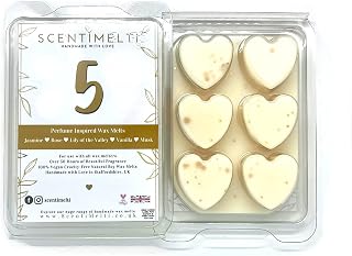 5 Five Perfume Inspired 75g Handmade Wax Melts - Strong Scented Soy Wax - Hand poured in Staffordshire UK - Vegan, Cruelty-free, Eco-friendly, Designer Dupe, 5 Star Reviewed Product