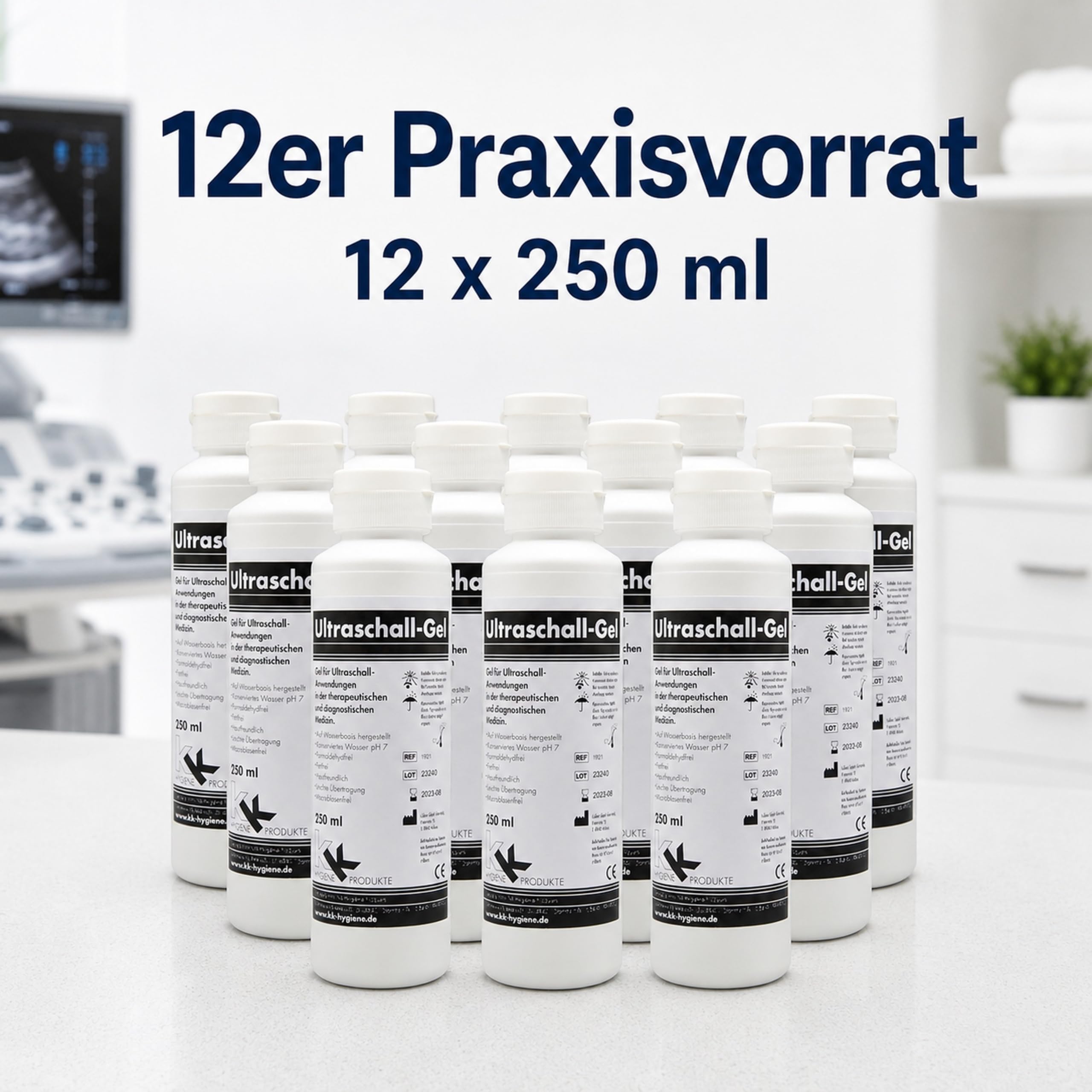 KK Ultraschallgel | Kontaktgel | Sonogel | 12 x 250 ml Flasche