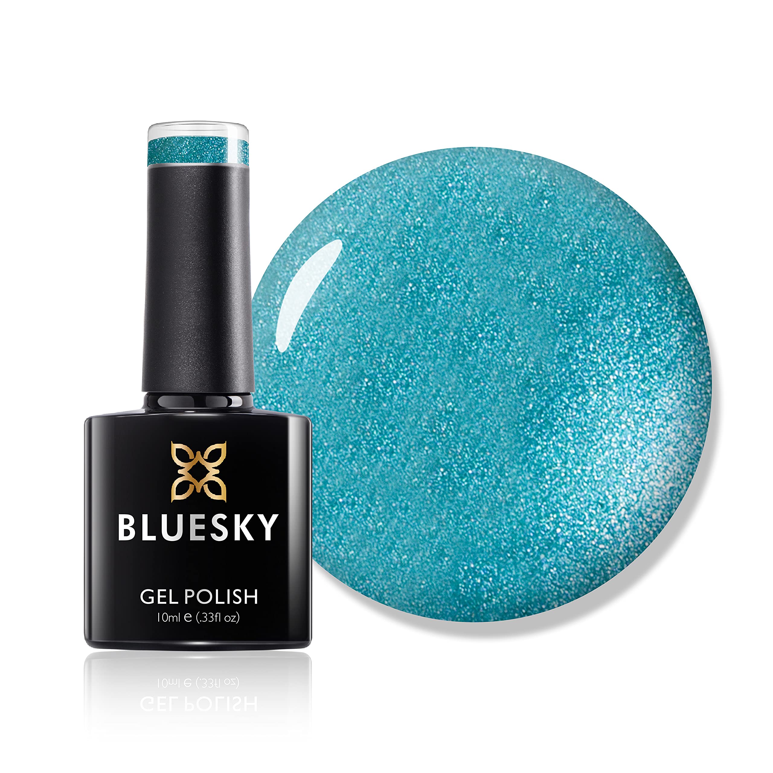 Bluesky Gel Nail Polish, Lost Labyrinth 80600, Light Blue, Teal, Long Lasting, Chip Resistant, 10 ml (Requires Drying Under UV LED Lamp)
